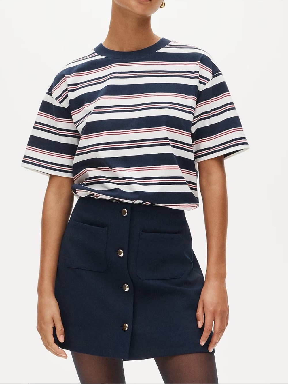 J.Crew Size 14 Fairfax mini button-front skirt in four-season stretch - Navy NWT